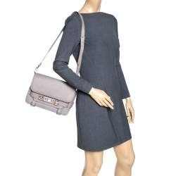 Pre Owned Proenza Schouler Grey Leather Mini Classic PS11 Shoulder Bag