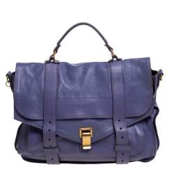 Proenza Schouler Purple Leather Large PS1 Top Handle Bag