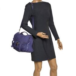 Proenza Schouler Purple Leather Large PS1 Top Handle Bag