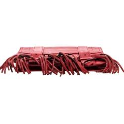 Proenza Schouler Red Leather Fringe PS1 Wallet On Chain