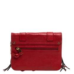 Proenza Schouler Red Leather Fringe PS1 Wallet On Chain