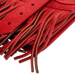 Proenza Schouler Red Leather Fringe PS1 Wallet On Chain