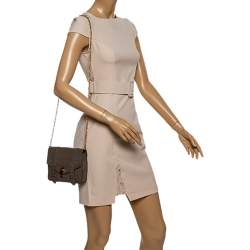 Pre Owned Proenza Schouler Dark Beige Leather Ps1 Wallet on Chain