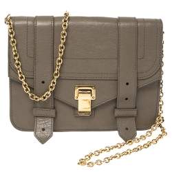 Proenza Schouler Dark Beige Leather Ps1 Wallet on Chain Proenza