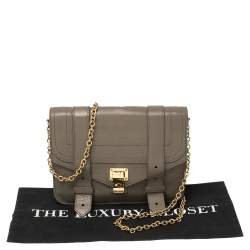 Pre Owned Proenza Schouler Dark Beige Leather Ps1 Wallet on Chain