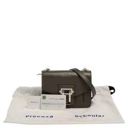 Pre Owned Proenza Schouler Green Leather Hava Chain Crossbody Bag