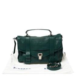 Proenza Schouler Green Leather Medium PS1 Top Handle Bag
