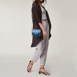 Pre Owned Proenza Schouler Blue Leather PS1 Crossbody Bag