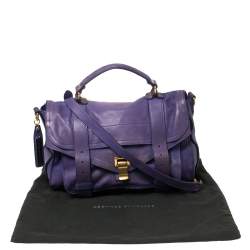 Pre Owned Proenza Schouler Purple Leather Large PS1 Top Handle Bag
