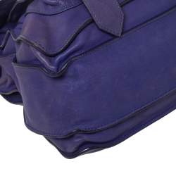 Pre Owned Proenza Schouler Purple Leather Large PS1 Top Handle Bag