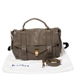 Proenza Schouler Grey Leather Medium PS1 Top Handle Bag