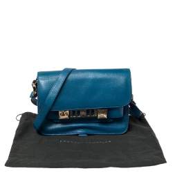 Pre Owned Proenza Schouler Blue Leather Mini Classic PS11 Shoulder Bag