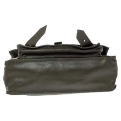 Pre Owned Proenza Schouler Dark Dreen Leather PS1 Satchel