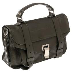 Pre Owned Proenza Schouler Dark Dreen Leather PS1 Satchel