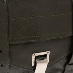 Pre Owned Proenza Schouler Dark Dreen Leather PS1 Satchel