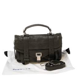 Pre Owned Proenza Schouler Dark Dreen Leather PS1 Satchel