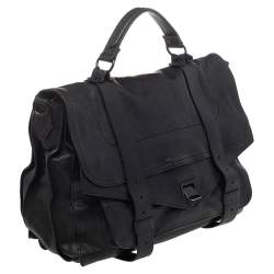 Proenza Schouler Black Leather Large PS1 Top Handle Bag