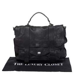 Proenza Schouler Black Leather Large PS1 Top Handle Bag