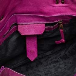 Pre Owned Proenza Schouler Magenta Leather Medium PS1 Top Handle Bag