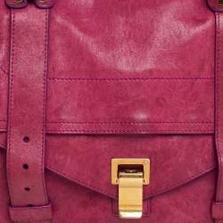 Pre Owned Proenza Schouler Magenta Leather Medium PS1 Top Handle Bag