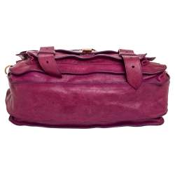 Pre Owned Proenza Schouler Magenta Leather Medium PS1 Top Handle Bag