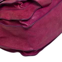 Pre Owned Proenza Schouler Magenta Leather Medium PS1 Top Handle Bag