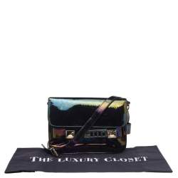 Pre Owned Proenza Schouler Multicolor Holographic Patent Leather Mini Classic PS11 Shoulder Bag