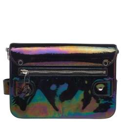 Pre Owned Proenza Schouler Multicolor Holographic Patent Leather Mini Classic PS11 Shoulder Bag