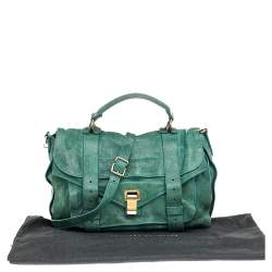 Proenza Schouler Green Leather PS1 Medium Top Handle Bag