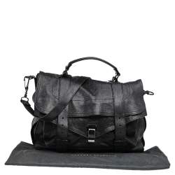 Proenza Schouler Black Leather Large PS1 Top Handle Bag