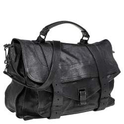 Proenza Schouler Black Leather Large PS1 Top Handle Bag