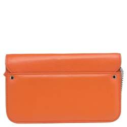 Pre Owned Proenza Schouler Orange Leather PS11 Chain Clutch