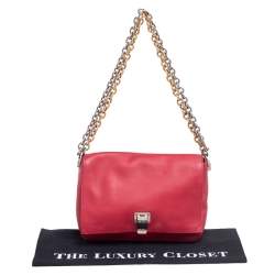 Pre Owned Proenza Schouler Red Leather  Ps Courier Shoulder Bag