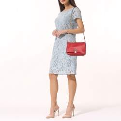 Pre Owned Proenza Schouler Red Leather  Ps Courier Shoulder Bag