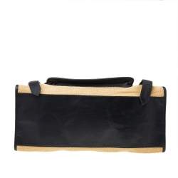 Pre Owned Proenza Schouler Black/Beige Raffia And Leather PS1 Keepall Bag