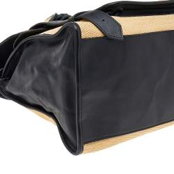 Pre Owned Proenza Schouler Black/Beige Raffia And Leather PS1 Keepall Bag