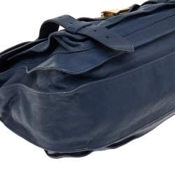 Pre Owned Proenza Schouler Blue Leather PS1 Top Handle Bag