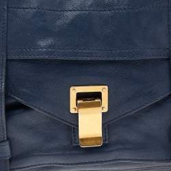 Pre Owned Proenza Schouler Blue Leather PS1 Top Handle Bag
