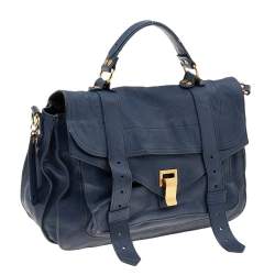 Pre Owned Proenza Schouler Blue Leather PS1 Top Handle Bag
