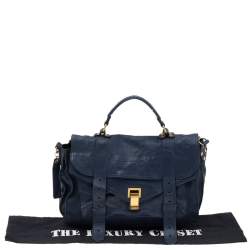 Pre Owned Proenza Schouler Blue Leather PS1 Top Handle Bag