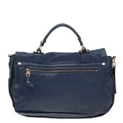 Pre Owned Proenza Schouler Blue Leather PS1 Top Handle Bag