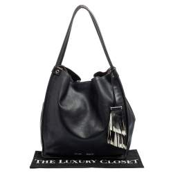 Pre Owned Proenza Schouler Black Leather Tassel Shopper Tote