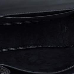حقيبة بسلسلة برونزا شولير هافا جلد ثعبان أسود/أبيض 