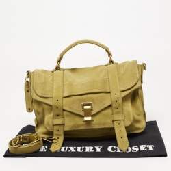 Proenza Schouler Green Suede PS1 Top Handle Bag
