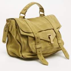 Proenza Schouler Green Suede PS1 Top Handle Bag