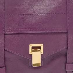 Pre Owned Proenza Schouler Purple Leather Medium PS1 Top Handle Bag