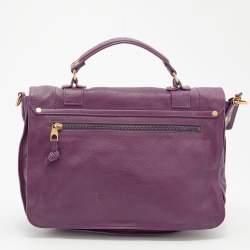 Pre Owned Proenza Schouler Purple Leather Medium PS1 Top Handle Bag
