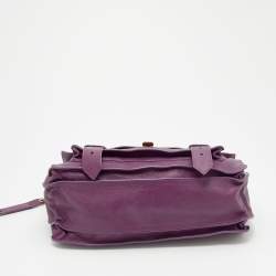 Pre Owned Proenza Schouler Purple Leather Medium PS1 Top Handle Bag