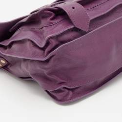 Pre Owned Proenza Schouler Purple Leather Medium PS1 Top Handle Bag