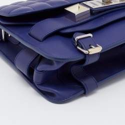 Pre Owned Proenza Schouler Blue Quilted Leather BG 111th Anniversary PS11 Shoulder Bag